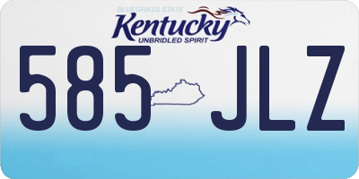 KY license plate 585JLZ