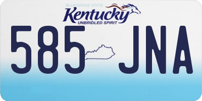 KY license plate 585JNA