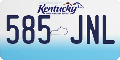 KY license plate 585JNL