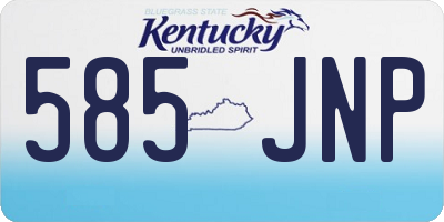KY license plate 585JNP