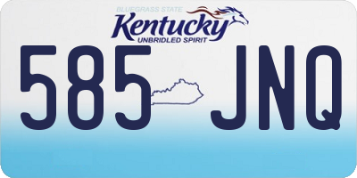 KY license plate 585JNQ