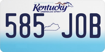KY license plate 585JOB