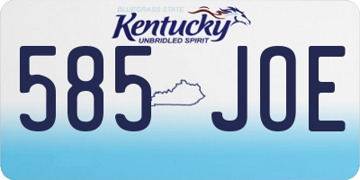 KY license plate 585JOE