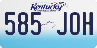 KY license plate 585JOH