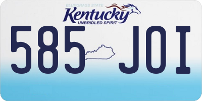 KY license plate 585JOI