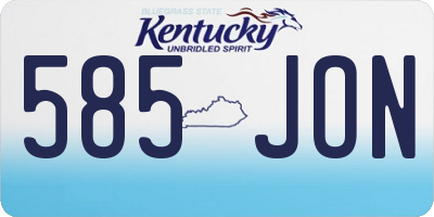KY license plate 585JON