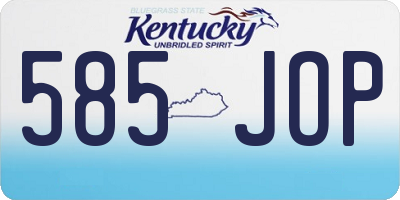 KY license plate 585JOP