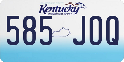 KY license plate 585JOQ