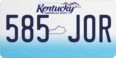 KY license plate 585JOR