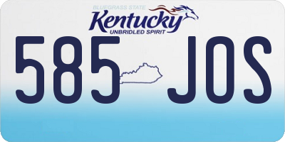 KY license plate 585JOS