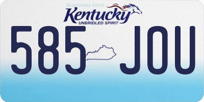 KY license plate 585JOU