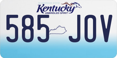 KY license plate 585JOV