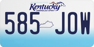 KY license plate 585JOW