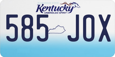 KY license plate 585JOX