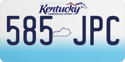 KY license plate 585JPC