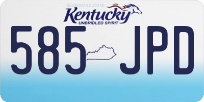KY license plate 585JPD
