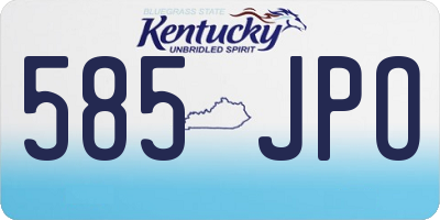 KY license plate 585JPO