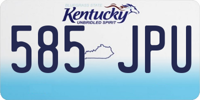 KY license plate 585JPU