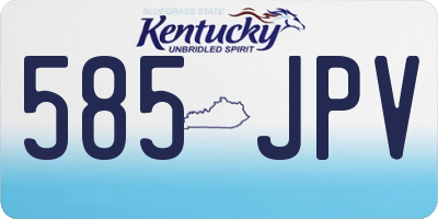 KY license plate 585JPV