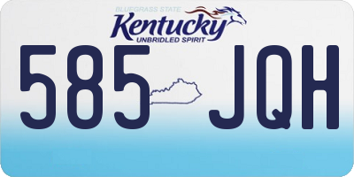 KY license plate 585JQH