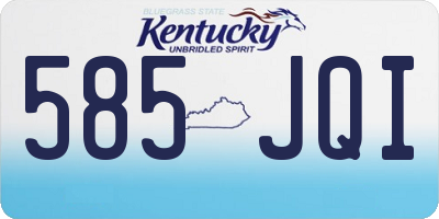 KY license plate 585JQI