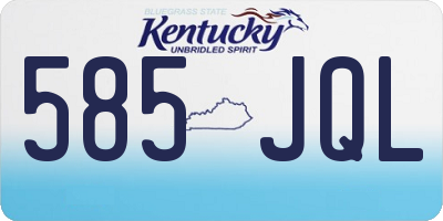 KY license plate 585JQL