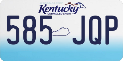 KY license plate 585JQP
