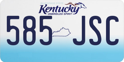 KY license plate 585JSC