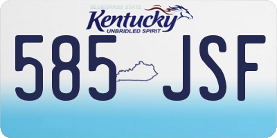 KY license plate 585JSF