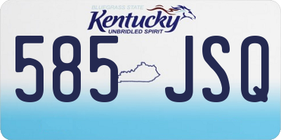 KY license plate 585JSQ