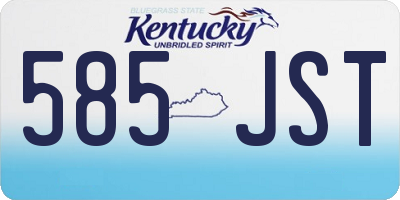 KY license plate 585JST