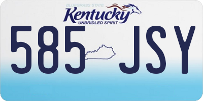 KY license plate 585JSY