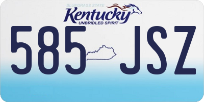 KY license plate 585JSZ