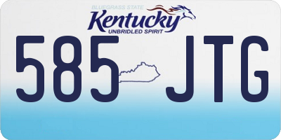 KY license plate 585JTG