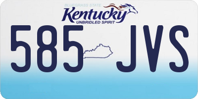 KY license plate 585JVS