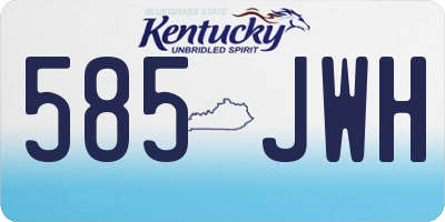 KY license plate 585JWH
