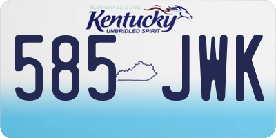 KY license plate 585JWK