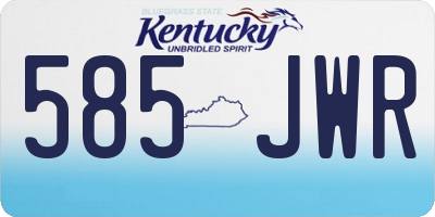 KY license plate 585JWR
