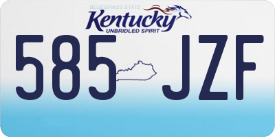 KY license plate 585JZF