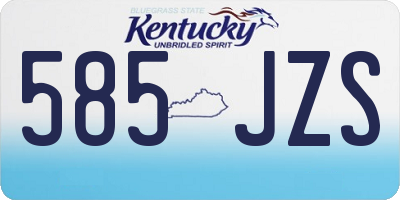 KY license plate 585JZS