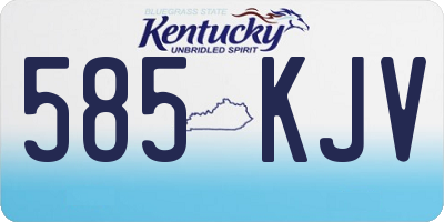 KY license plate 585KJV