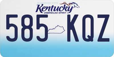 KY license plate 585KQZ