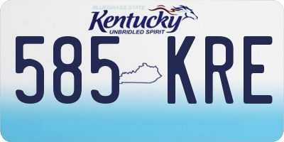 KY license plate 585KRE