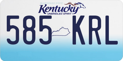 KY license plate 585KRL