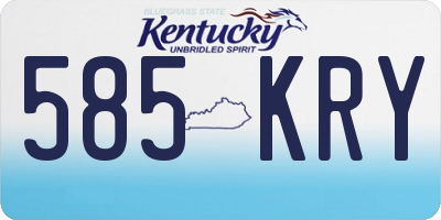 KY license plate 585KRY