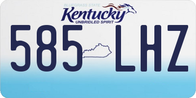 KY license plate 585LHZ