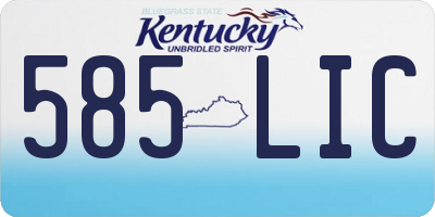 KY license plate 585LIC