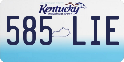 KY license plate 585LIE