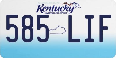 KY license plate 585LIF