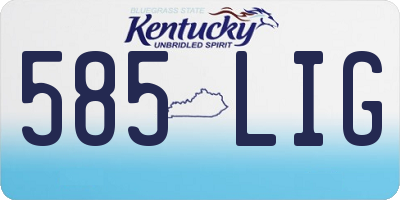KY license plate 585LIG